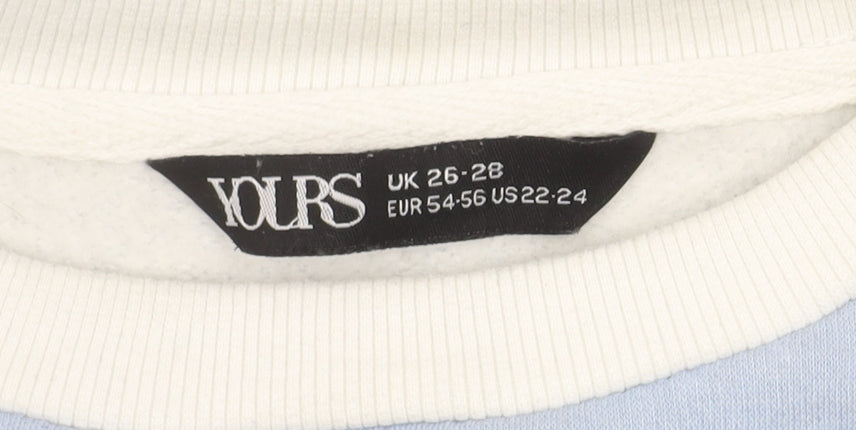 Yours Women's Blue Striped Pullover Sweatshirt 26-28