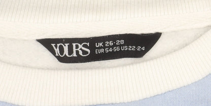 Yours Women's Blue Striped Pullover Sweatshirt 26-28