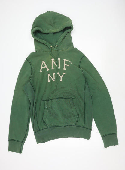 Abercrombie & Fitch Men's Green S Hoodie Pullover Logo