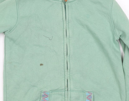 FatFace Girls Green Hooded Jacket, 12-13 Years, Relaxed Fit