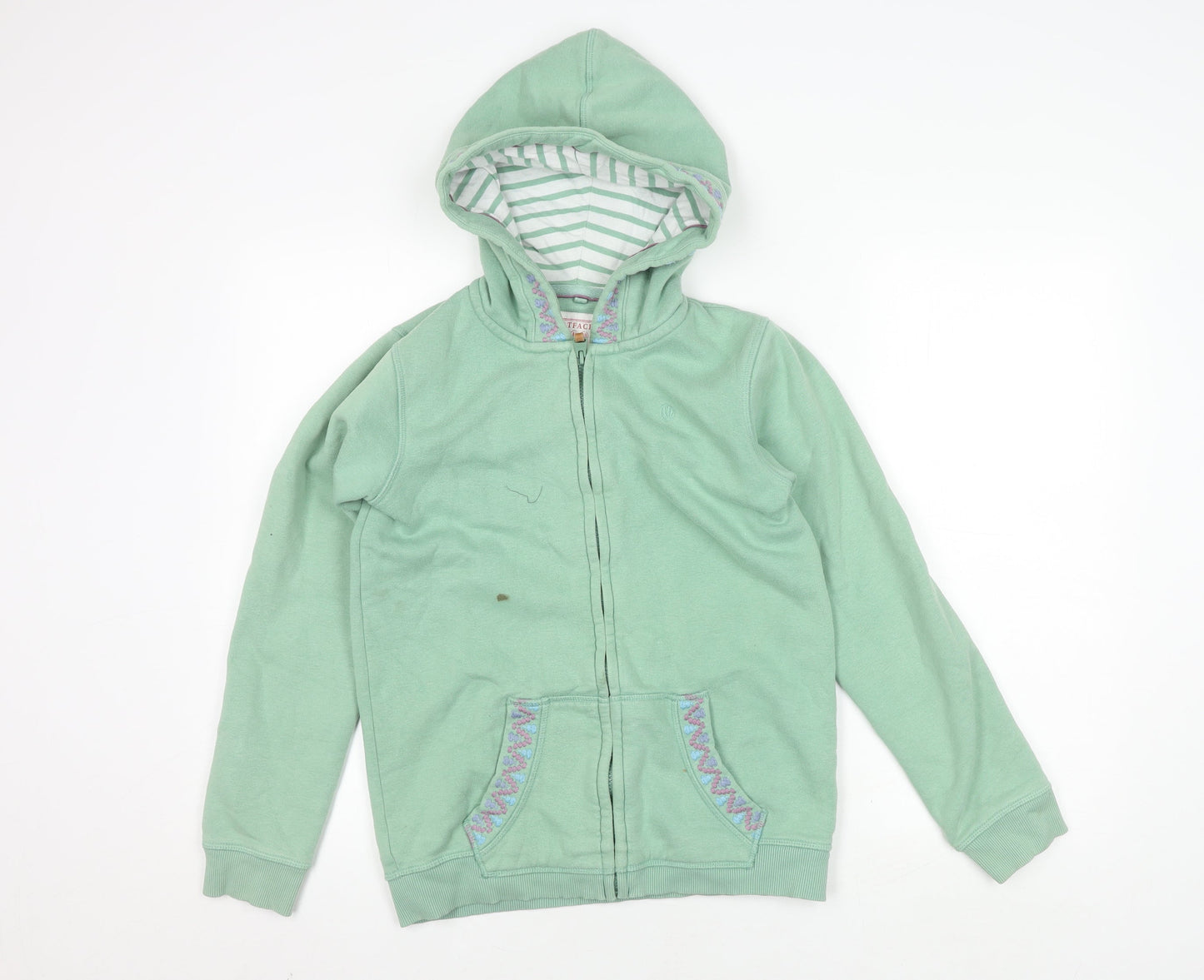 FatFace Girls Green Hooded Jacket, 12-13 Years, Relaxed Fit