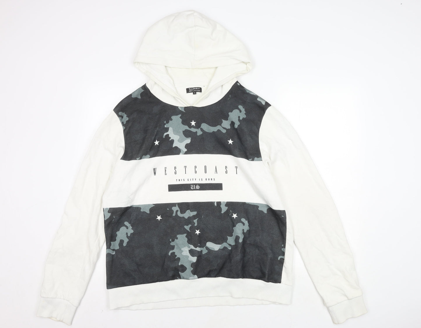 Twisted Soul Men’s XL White Hoodie with Graphic Print