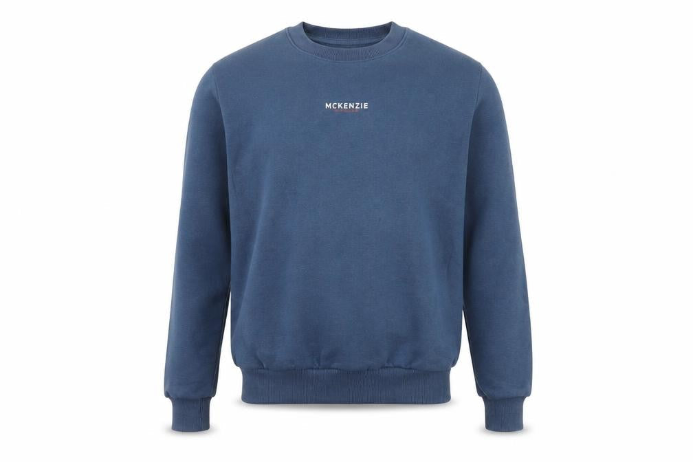 Front view of McKenzie boys’ blue pullover sweatshirt 10-11 years