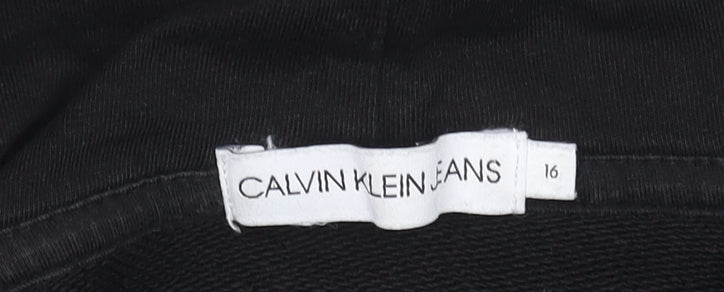 Calvin Klein Girls Black Pullover Hoodie Size 16