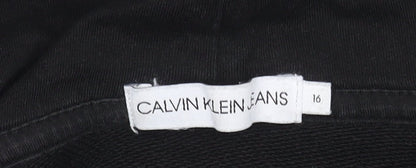 Calvin Klein Girls Black Pullover Hoodie Size 16