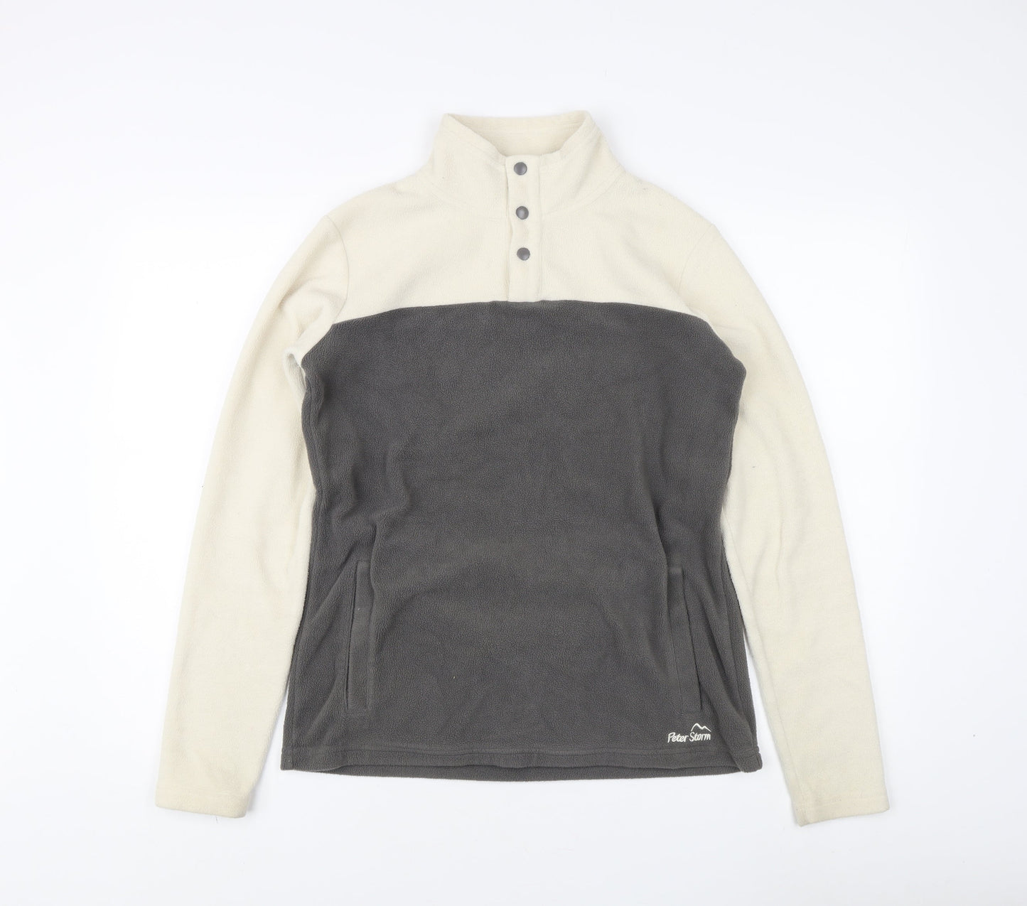 Peter Storm Women's Ivory Grey Fleece Sweatshirt - Size 12