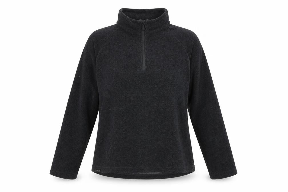 Front view of Regatta unisex black fleece pullover sweatshirt, size 16