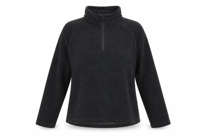 Front view of Regatta unisex black fleece pullover sweatshirt, size 16