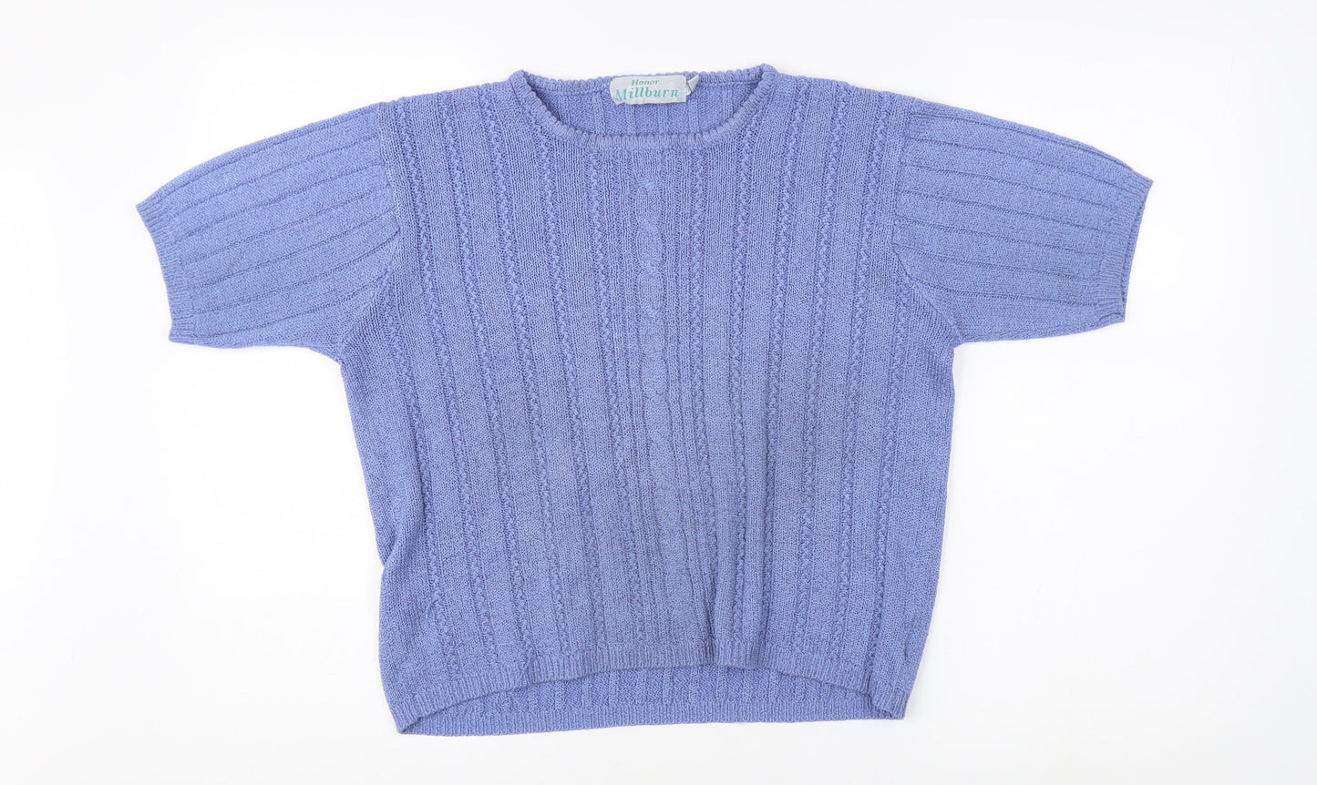 Honor Millburn Women's Blue Cable-Knit Jumper Size M