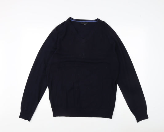 Austin Reed Men's Black V-Neck Pullover Jumper M