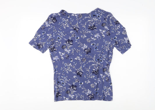Laura Ashley Women Blue Floral Blouse UK 14
