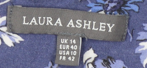 Laura Ashley Women Blue Floral Blouse UK 14