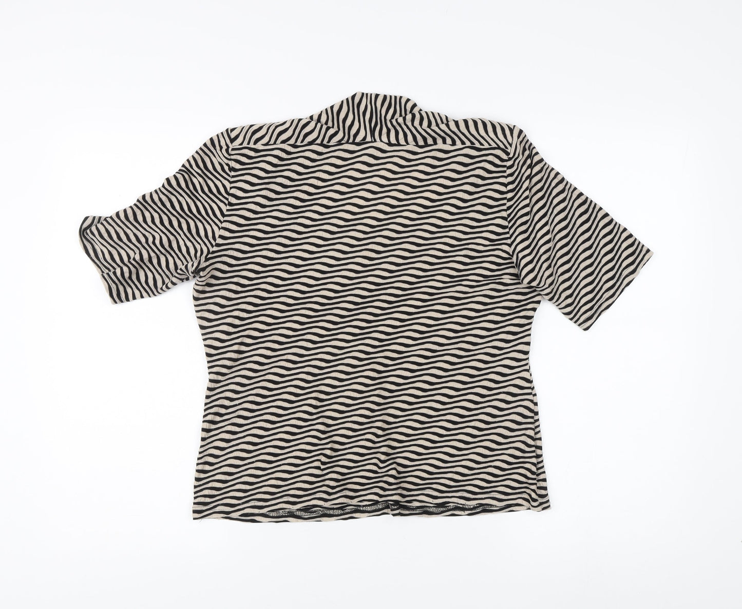 Alexon Women's Black Geometric 3/4 Sleeve Top L