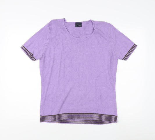 Alexon Women's Purple Short Sleeve Knit Top Size 16/18