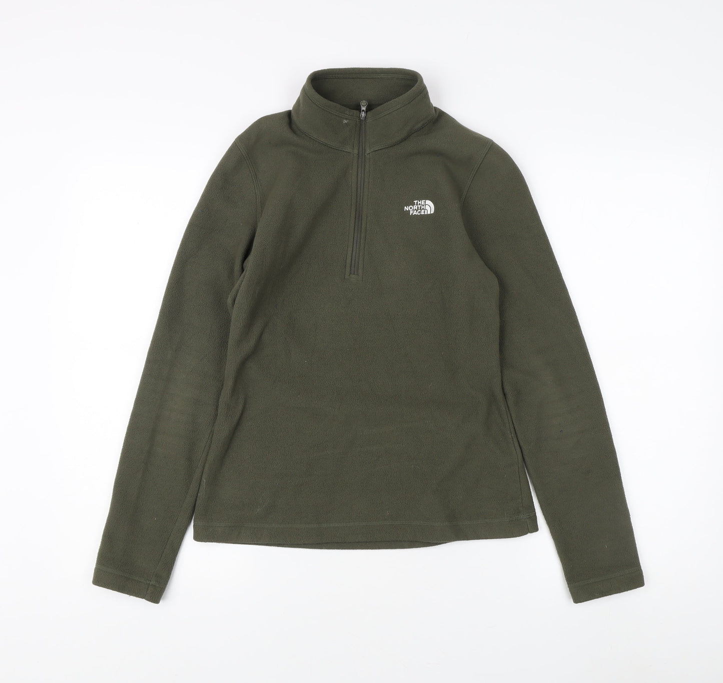 The North Face XS Green Fleece Logo 1/4 Zip Sweatshirt Unisex