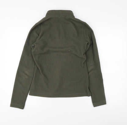 The North Face XS Green Fleece Logo 1/4 Zip Sweatshirt Unisex