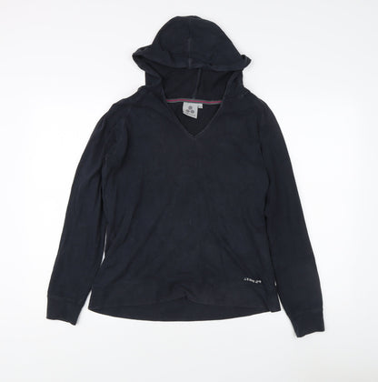 Tog 24 Women's Black Cotton V-Neck Hoodie, Size 12