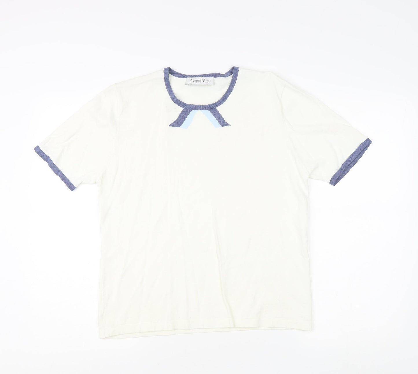 Womens UK Size M Jacques Vert Ivory Ringer T-Shirt