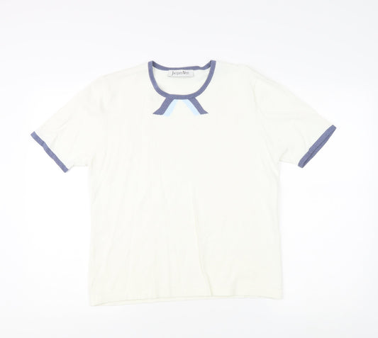 Jacques Vert Women's Ivory Ringer T-Shirt, M, Casual