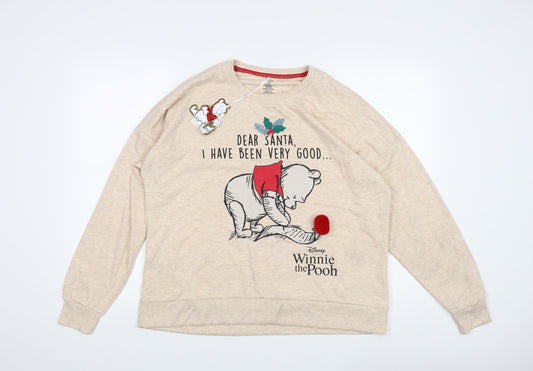 Womens UK Size 10 Disney Beige Pullover Sweatshirt