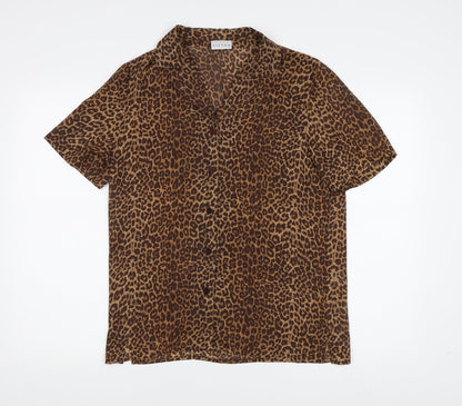 Alexon Women's Brown Leopard Print Button-Up, Size 10