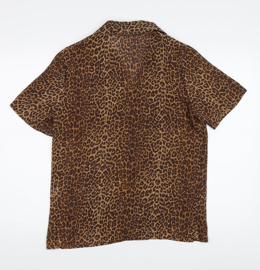 Alexon Women's Brown Leopard Print Button-Up, Size 10