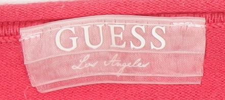 Womens UK Size L GUESS Red Cardigan Jumper
