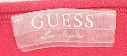 Womens UK Size L GUESS Red Cardigan Jumper