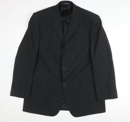 Balmain Men's Black Wool Jacket Size 42 Regular Fit