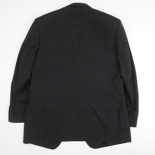 Balmain Men's Black Wool Jacket Size 42 Regular Fit