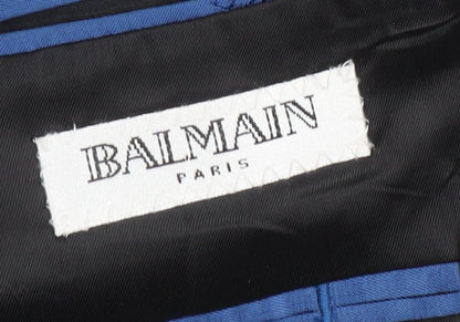 Balmain Men's Black Wool Jacket Size 42 Regular Fit