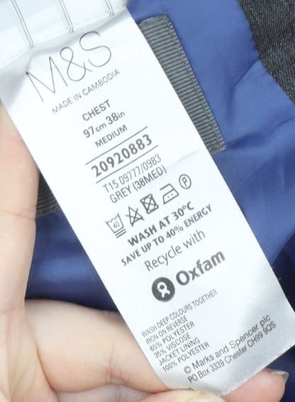 Mens UK Size 38 Marks and Spencer Regular Grey Suit Jacket