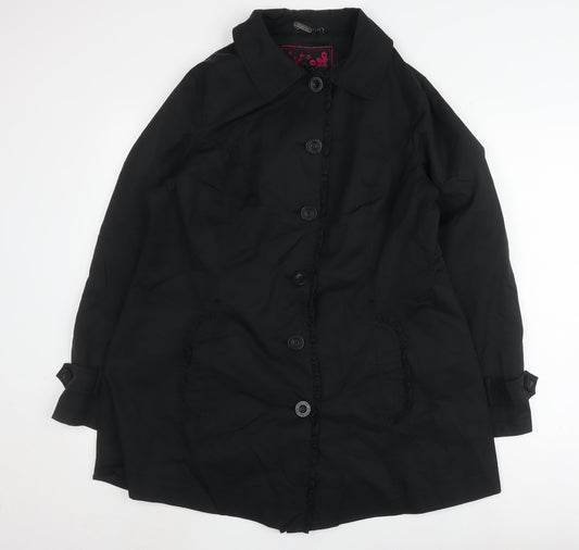 Rocha John Rocha Women's Black Trench Coat Size 10