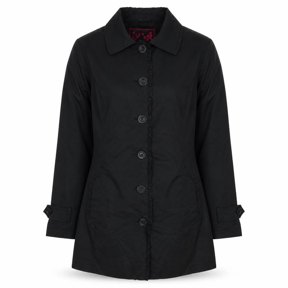 Womens UK Size 10 Rocha John Rocha Black Trench Coat