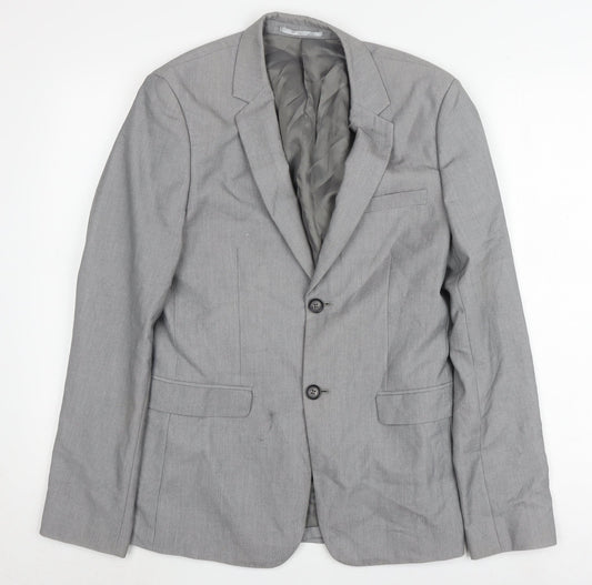 Mens UK Size 36 Topman Regular Grey Suit Jacket