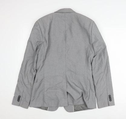 Mens UK Size 36 Topman Regular Grey Suit Jacket