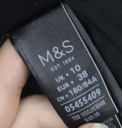 Marks and Spencer Women's Black Blazer Size 10 Long Sleeve