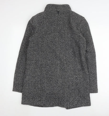 Classics Women's Black Herringbone Overcoat Size 10