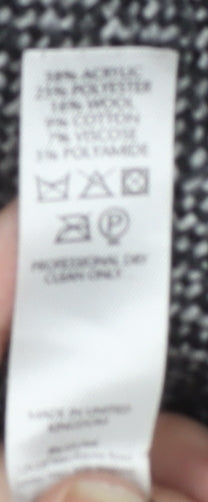 Classics Women's Black Herringbone Overcoat Size 10