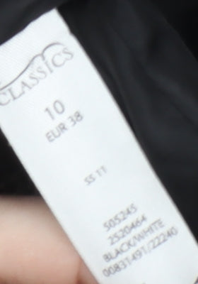 Classics Women's Black Herringbone Overcoat Size 10