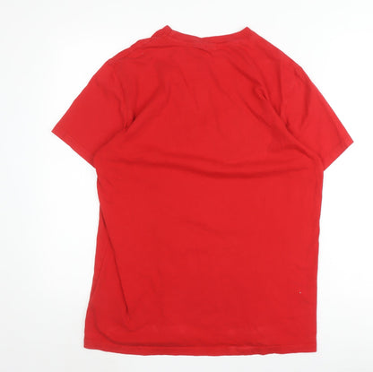 McKenzie Men's Red Graphic Print Cotton T-Shirt Medium