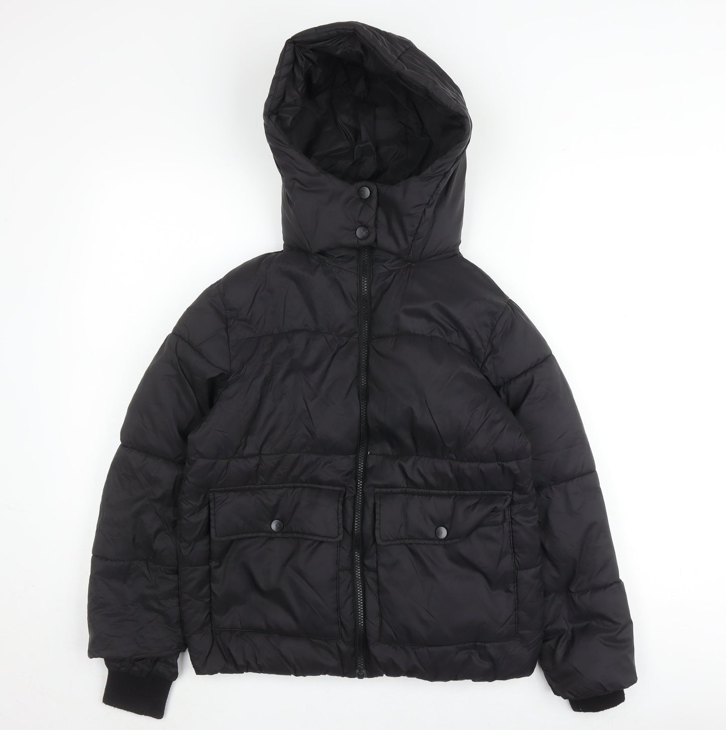 New Look Boys Black Nylon Puffer Jacket, Size 9 Years