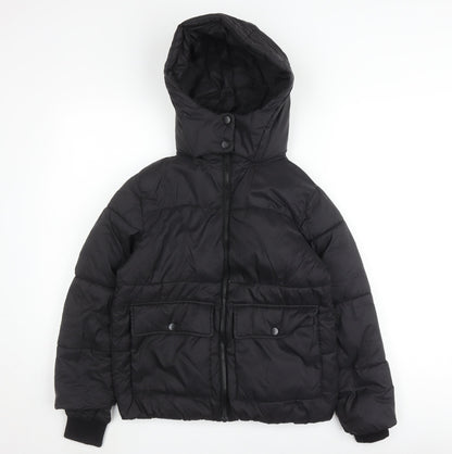 New Look Boys Black Nylon Puffer Jacket, Size 9 Years