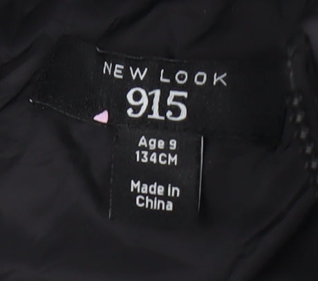 New Look Boys Black Nylon Puffer Jacket, Size 9 Years