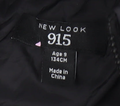 New Look Boys Black Nylon Puffer Jacket, Size 9 Years
