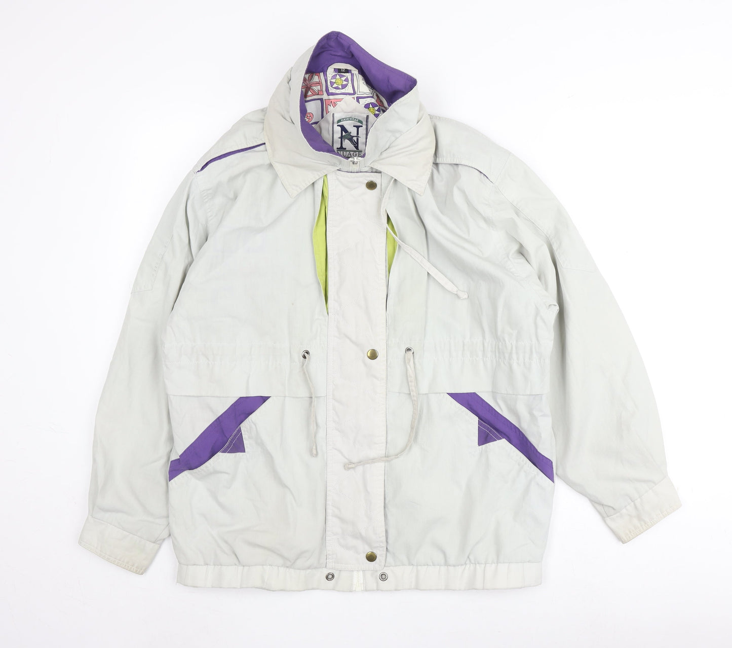 Womens UK Size 12 NuAge White Rain Coat