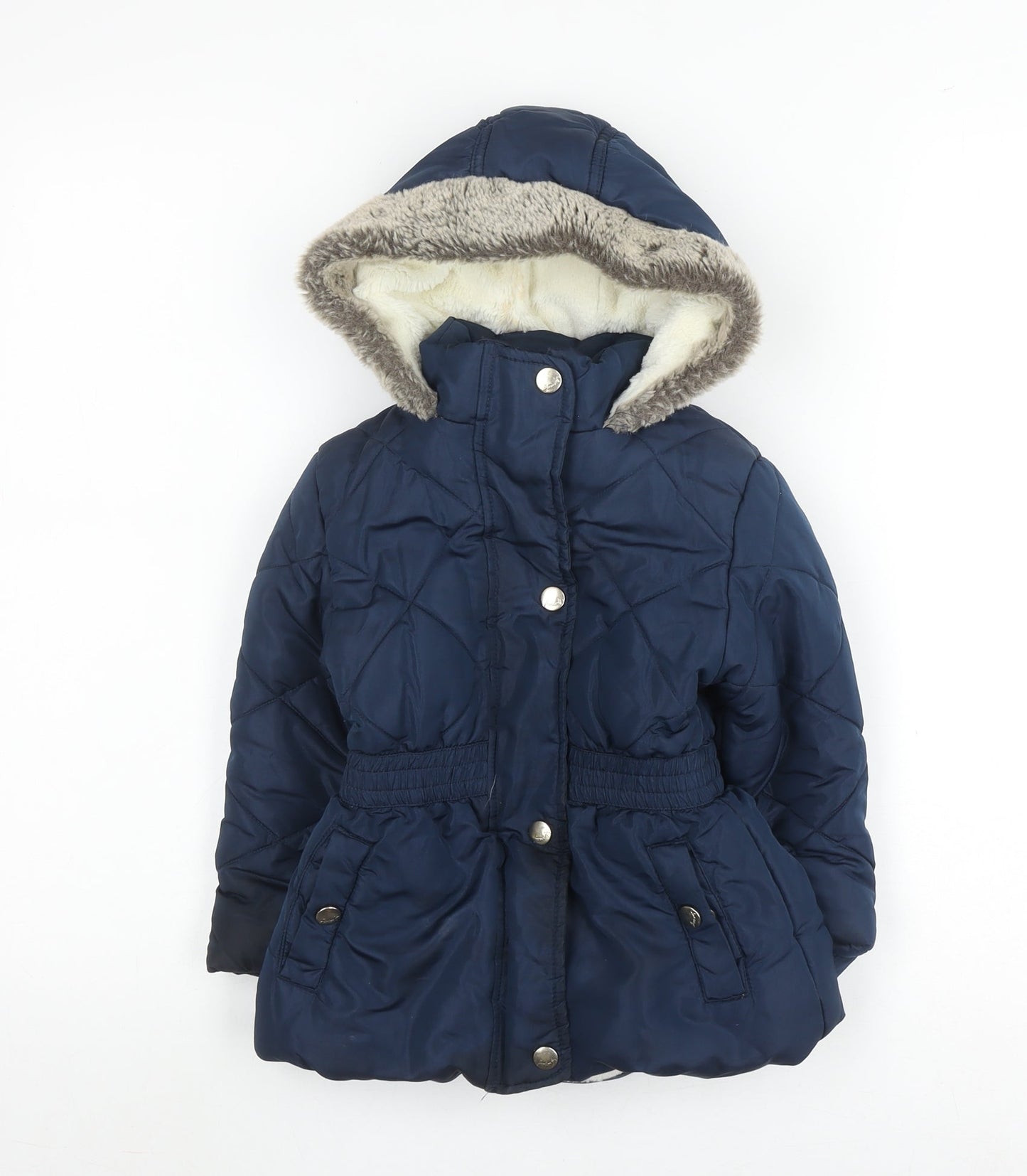 Junior J Girls Blue Hooded Puffer Jacket 2-3 Years