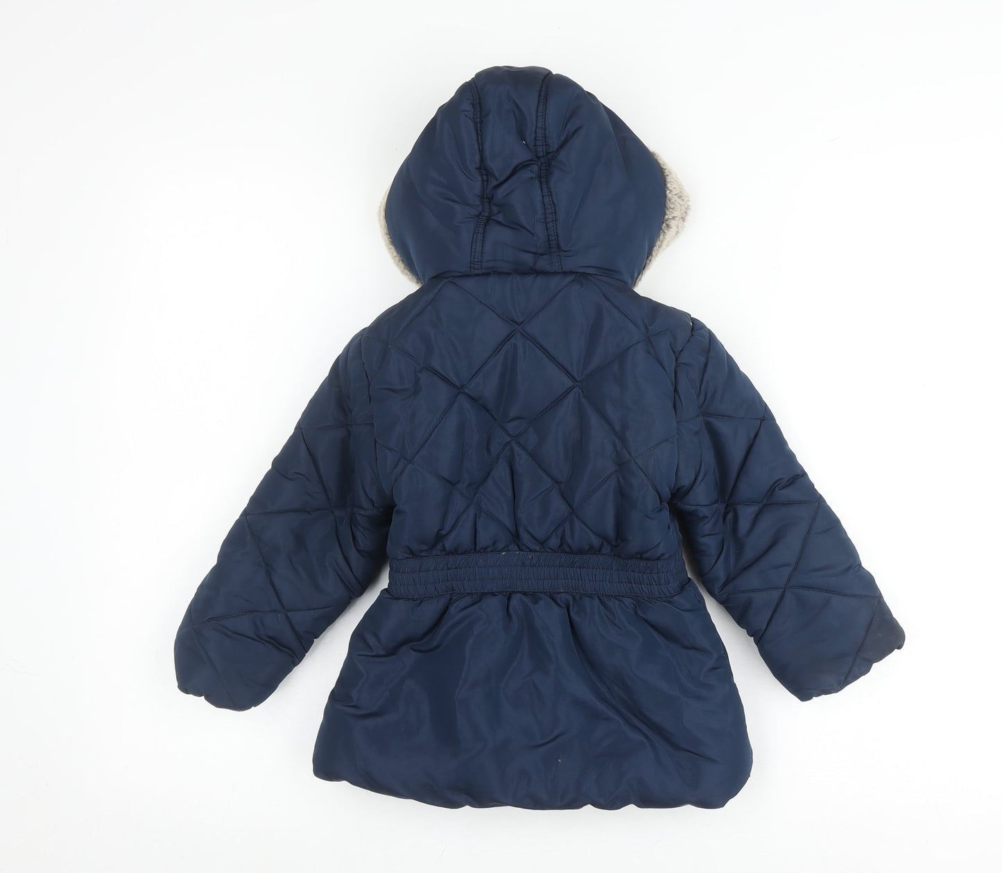 Junior J Girls Blue Hooded Puffer Jacket 2-3 Years