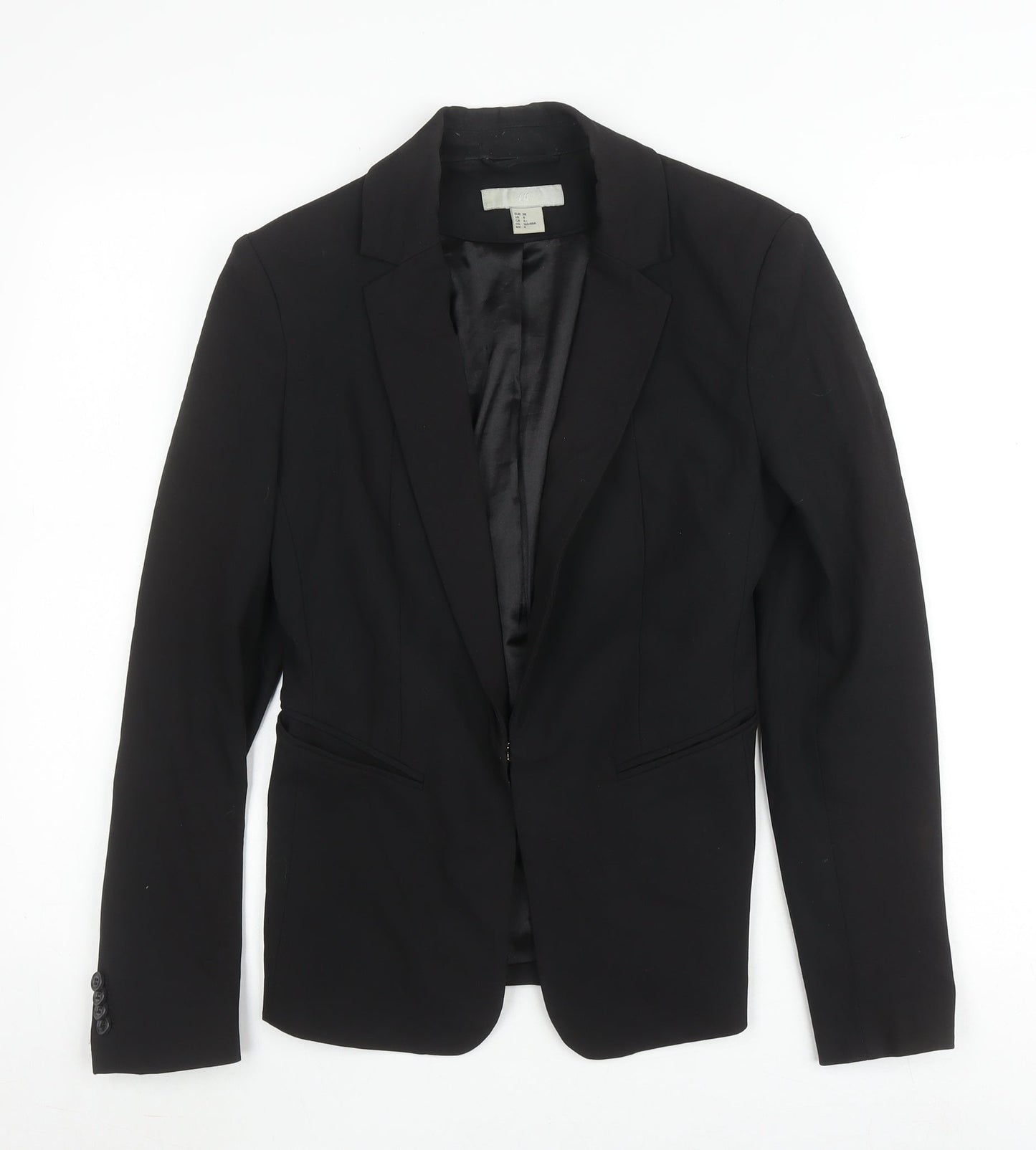 H&M Women's Black Blazer, Size 10, Elegant Regular Fit