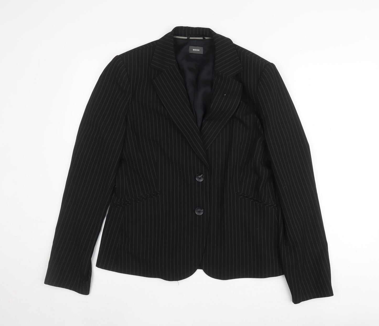 Mexx Women's Black Pinstripe Suit Jacket Size 18